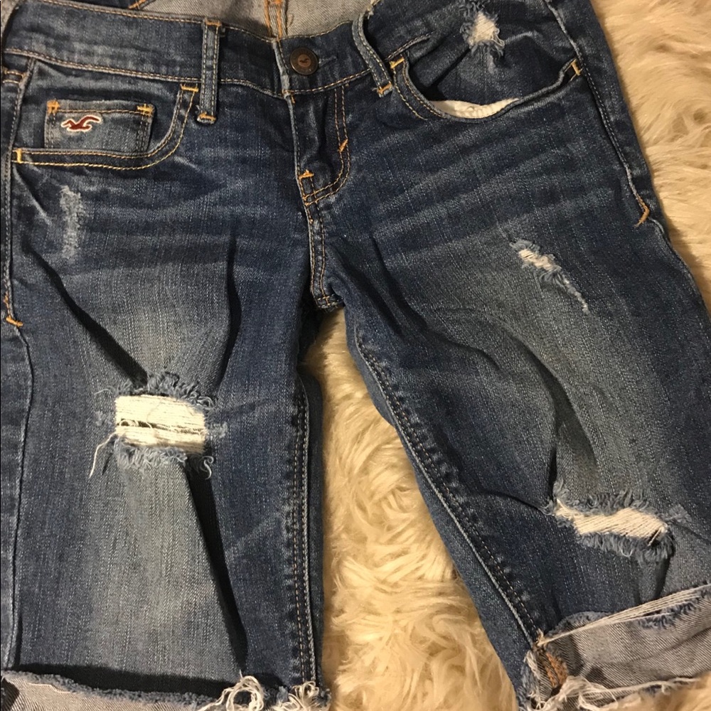 Hollister Distressed Bermuda Shorts
